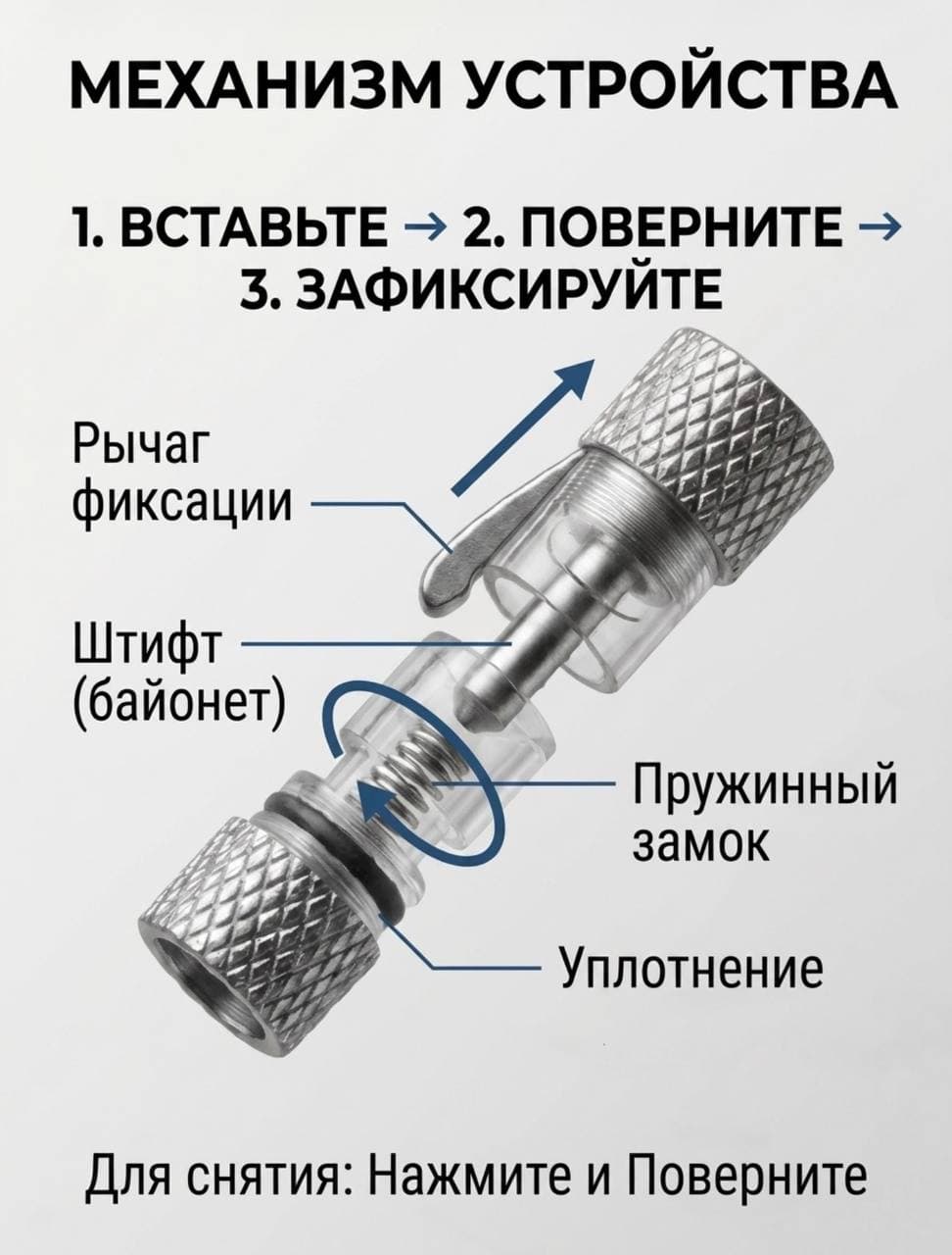 Байонетные застежки серебрянные 6 мм 2 шт