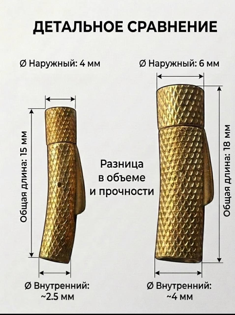 Байонетные застежки золотые 4 мм 2 шт