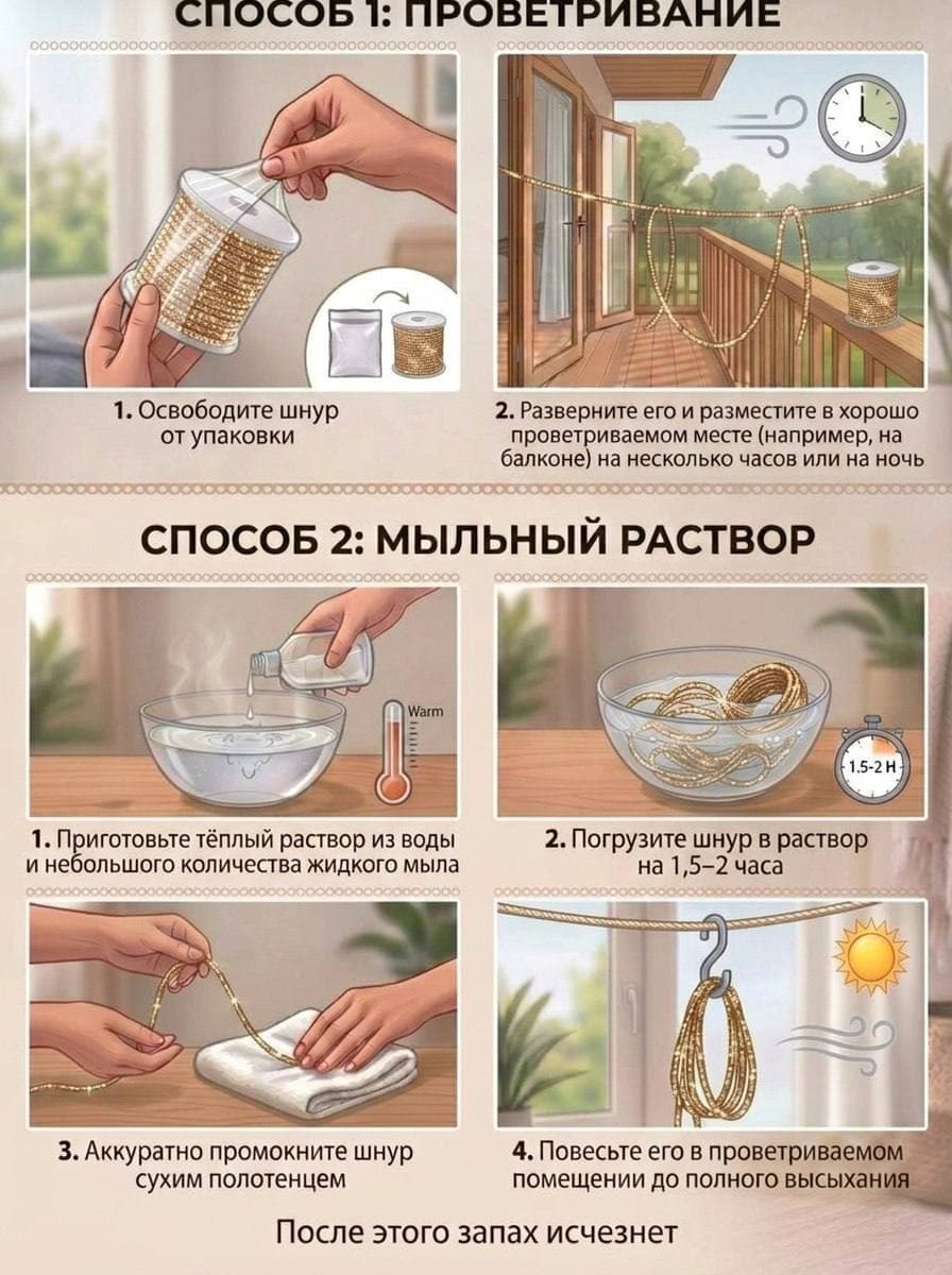 Стразовый шнур 50м Шампань