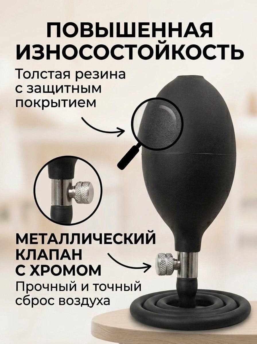 Груша для тонометра механического и полуавтоматического. Нагнетатель воздуха ручной латексный, груша с клапаном и регулятором, мини насос универсальный