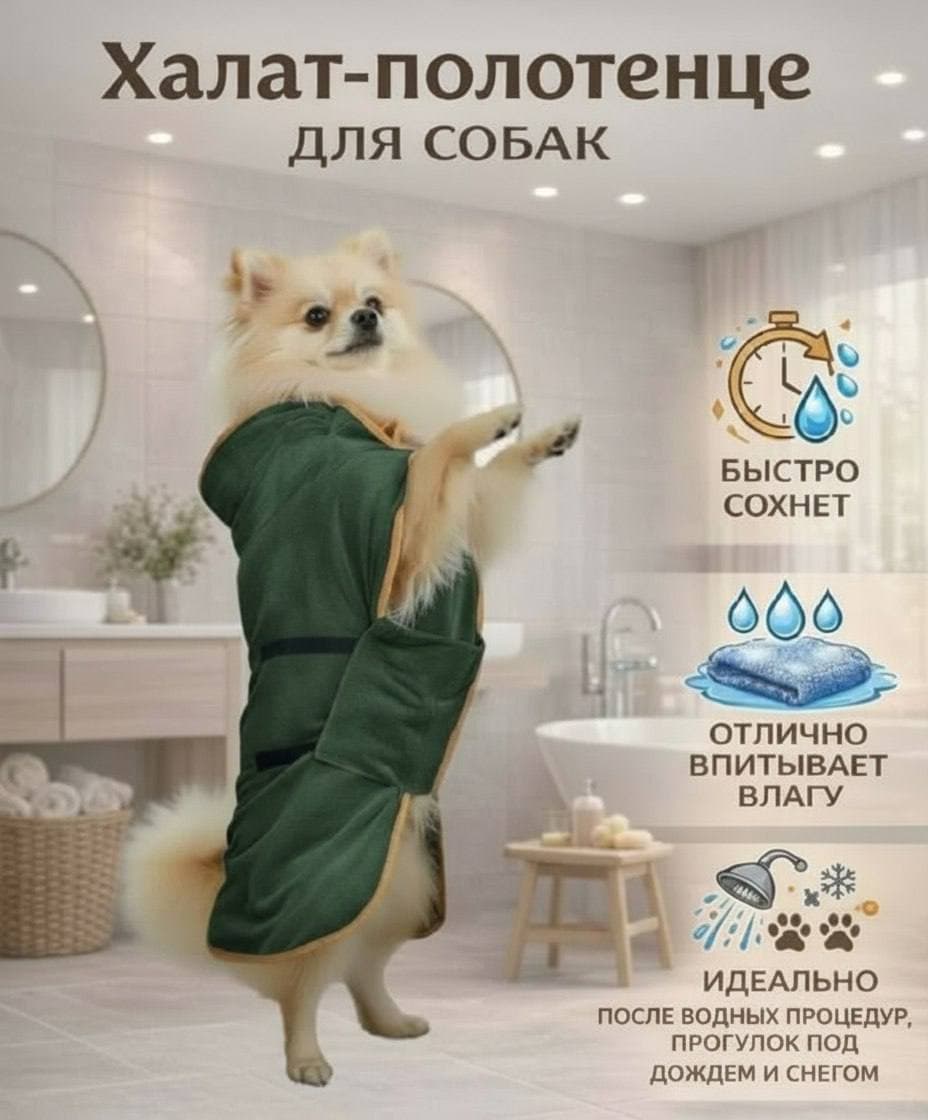 Халат-Полотенце для собакXS